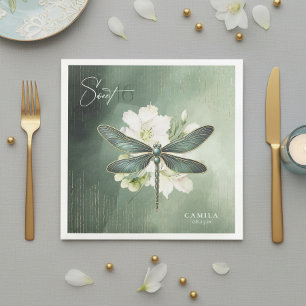 Servilleta De Papel De Cena Elegant Dragonfly Floral Sweet 16 ID1310
