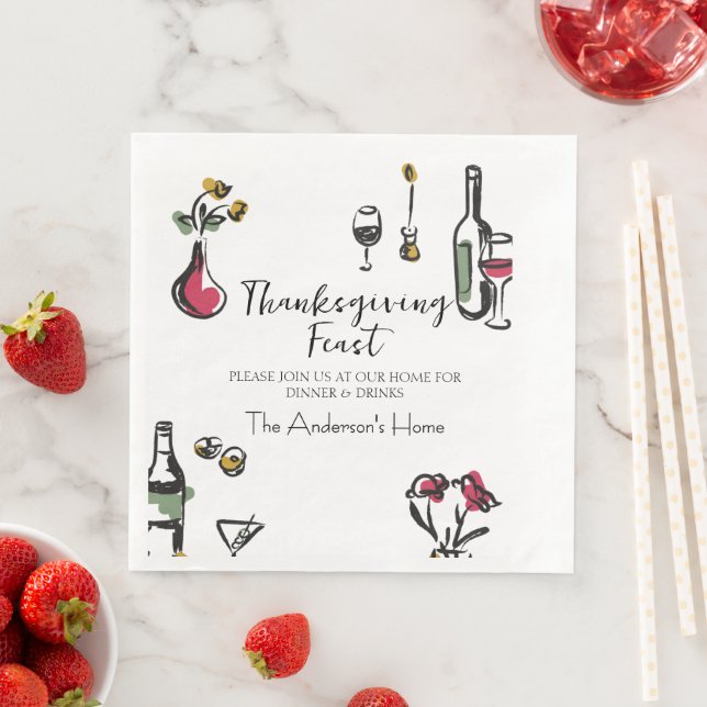 Servilleta De Papel De Cena Elegant Rustic Thanksgiving Dinner (In situ)