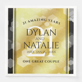 Servilleta De Papel De Cena Elegante 21ª celebración del Aniversario del Boda 