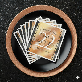 Servilleta De Papel De Cena Elegante 22° Aniversario del Boda del Cobre