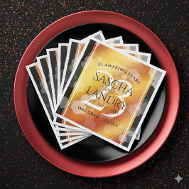 Servilleta De Papel De Cena Elegante 23° Aniversario del Boda Imperial Topaz