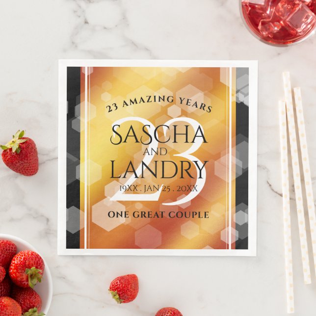 Servilleta De Papel De Cena Elegante 23° Aniversario del Boda Imperial Topaz (In situ)