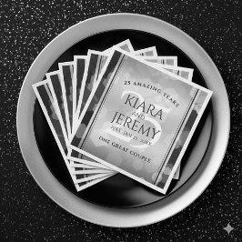 Servilleta De Papel De Cena Elegante 25° aniversario Boda de Plata
