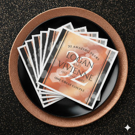 Servilleta De Papel De Cena Elegante 32° Aniversario del Boda de Bronce