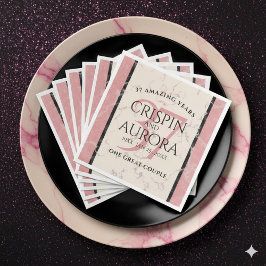 Servilleta De Papel De Cena Elegante 37° Aniversario del Boda de Alabastro