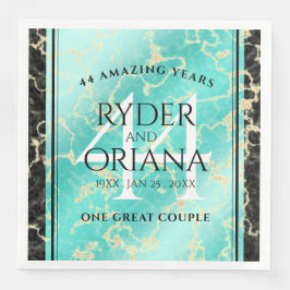 Servilleta De Papel De Cena Elegante 44° Aniversario Boda Turquesa