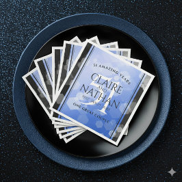 Servilleta De Papel De Cena Elegante 51° Aniversario del Boda Sapphire