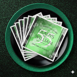 Servilleta De Papel De Cena Elegante 55º aniversario de Boda Esmeralda