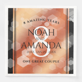 Servilleta De Papel De Cena Elegante 8° Aniversario del Boda de Bronce