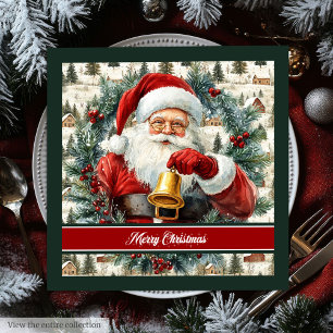 Servilleta De Papel De Cena Elegante acuarela Clásica Santa Fiesta