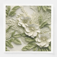 Elegante alivio floral Grabado en relieve 3D