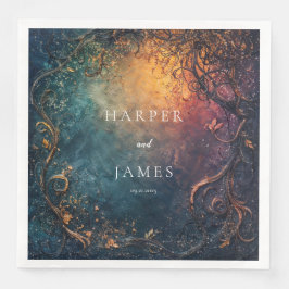 Servilleta De Papel De Cena Elegante Boda Celestial