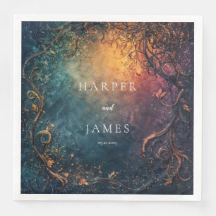 Servilleta De Papel De Cena Elegante Boda Celestial