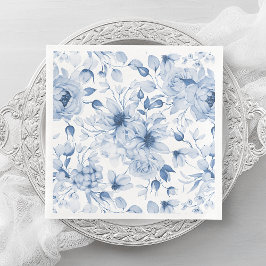 Servilleta De Papel De Cena Elegante Boda floral azul Napkin