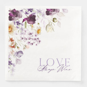 Servilleta De Papel De Cena Elegante Boda floral Napkin - "El amor siempre gan
