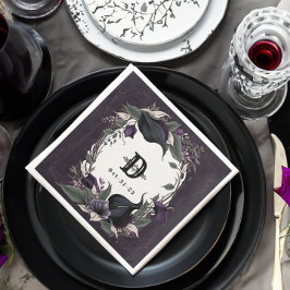 Servilleta De Papel De Cena Elegante Boda gótico monogramado