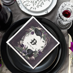 Servilleta De Papel De Cena Elegante Boda gótico monogramado