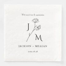 Elegante Boda moderna Cena Fiesta Papel Napkin