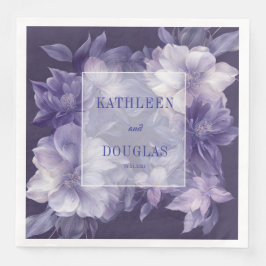 Servilleta De Papel De Cena Elegante Boda morado floral Napkin