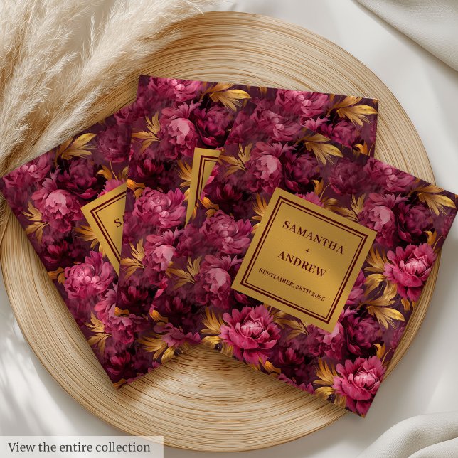 Servilleta De Papel De Cena Elegante Boho Burgundy Boda Ropa de tela (Elegant Boho Burgundy Pink Wedding Cloth Napkins)