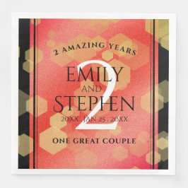 Servilleta De Papel De Cena Elegante celebración del 2° Aniversario del Boda d
