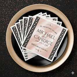 Servilleta De Papel De Cena Elegante celebración del 30° Aniversario de la Bod