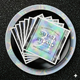 Servilleta De Papel De Cena Elegante celebración del 34° Aniversario del Boda 