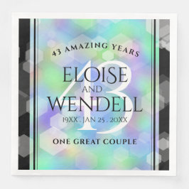 Servilleta De Papel De Cena Elegante celebración del 43° Aniversario del Boda