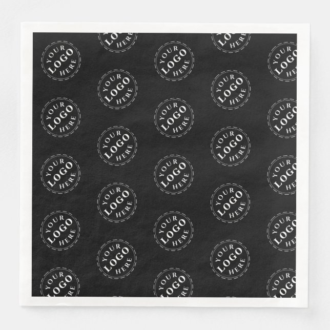 Servilleta De Papel De Cena Elegante estándar de nombre y título personalizado (Anverso)