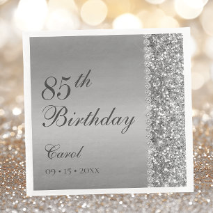 Servilleta De Papel De Cena Elegante Fiesta de Cumpleaños 85 de Plata