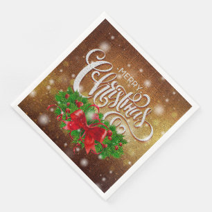 Servilleta De Papel De Cena Elegante Fiesta navideño