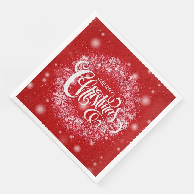 Servilleta De Papel De Cena Elegante Fiesta navideño (Esquina)