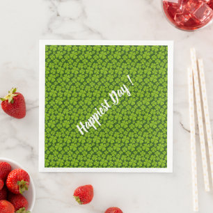 Servilleta De Papel De Cena Elegante Floral de trébol de cuatro hojas