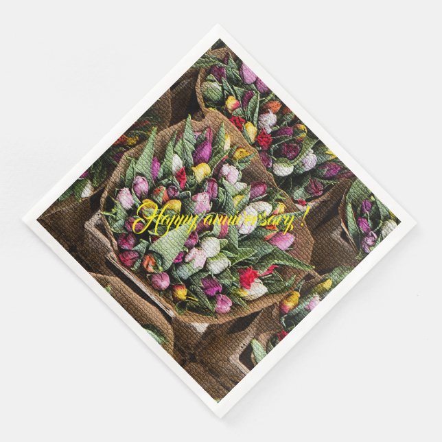 Servilleta De Papel De Cena Elegante floral moderna (Esquina)