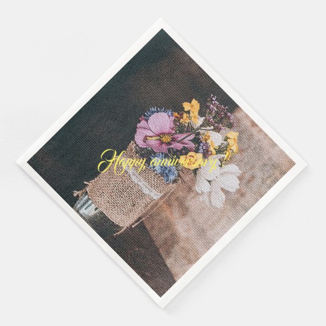 Servilleta De Papel De Cena Elegante floral moderna (Esquina)