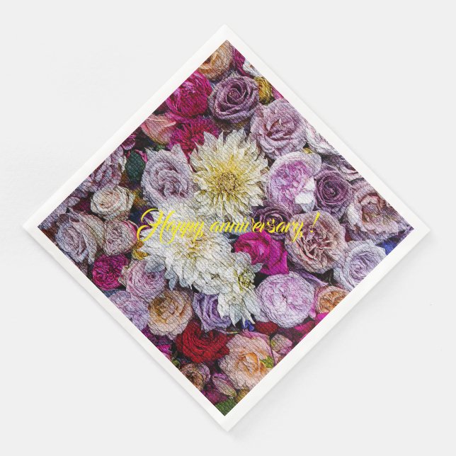 Servilleta De Papel De Cena Elegante floral moderna (Esquina)