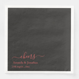 Servilleta De Papel De Cena Elegante guión Boda de vítores Minimalistas