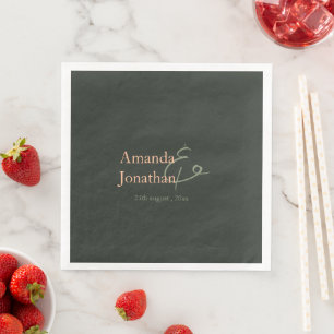 Servilleta De Papel De Cena Elegante guión Boda Minimalista moderno