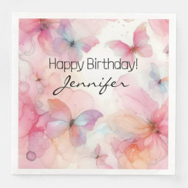 Servilleta De Papel De Cena Elegante Napkin de papel de mariposa