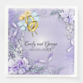 Servilleta De Papel De Cena Elegante Papel Boda personalizable púrpura