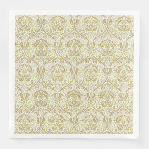 Servilleta De Papel De Cena Elegante patrón floral de oro