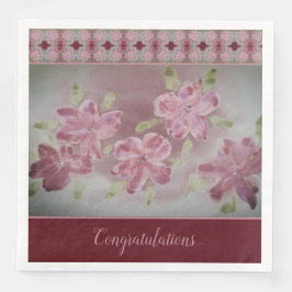 Servilleta De Papel De Cena Elegante rosa florido