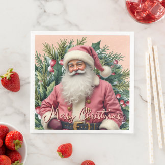 Servilleta De Papel De Cena Elegante Santa Claus