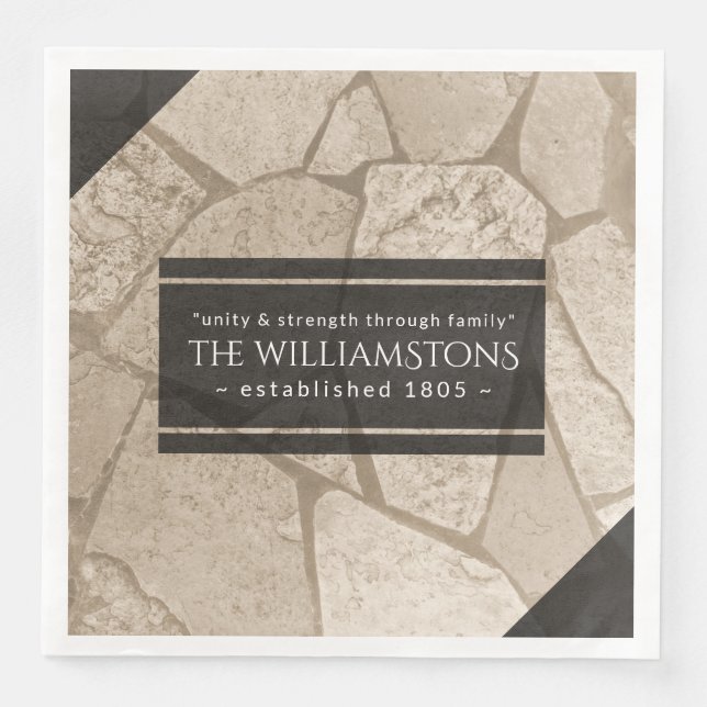 Servilleta De Papel De Cena Elegante Sepia Tedones Crackeados (Anverso)