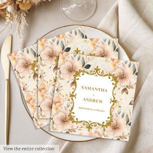 Servilleta De Papel De Cena Elegantes toallas de papel Boda de oro de Rubor
