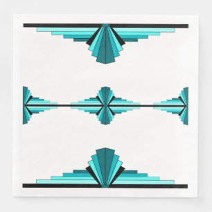 Servilleta De Papel De Cena Elementos Art Deco de la servilleta verde verde az