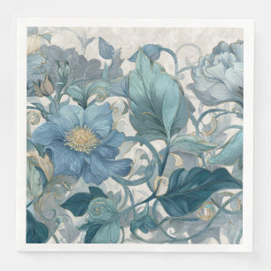 Servilleta De Papel De Cena Elise Blue Nouveau Jardín Floral