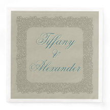 encaje marrón personalizado, servilletas elegantes