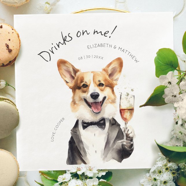 Servilleta De Papel De Cena Encantador Pembroke Welsh Corgi Waiter (Subido por el creador)
