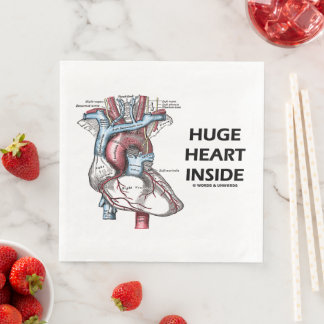 Servilleta De Papel De Cena Enorme corazón dentro del diagrama de anatomía del